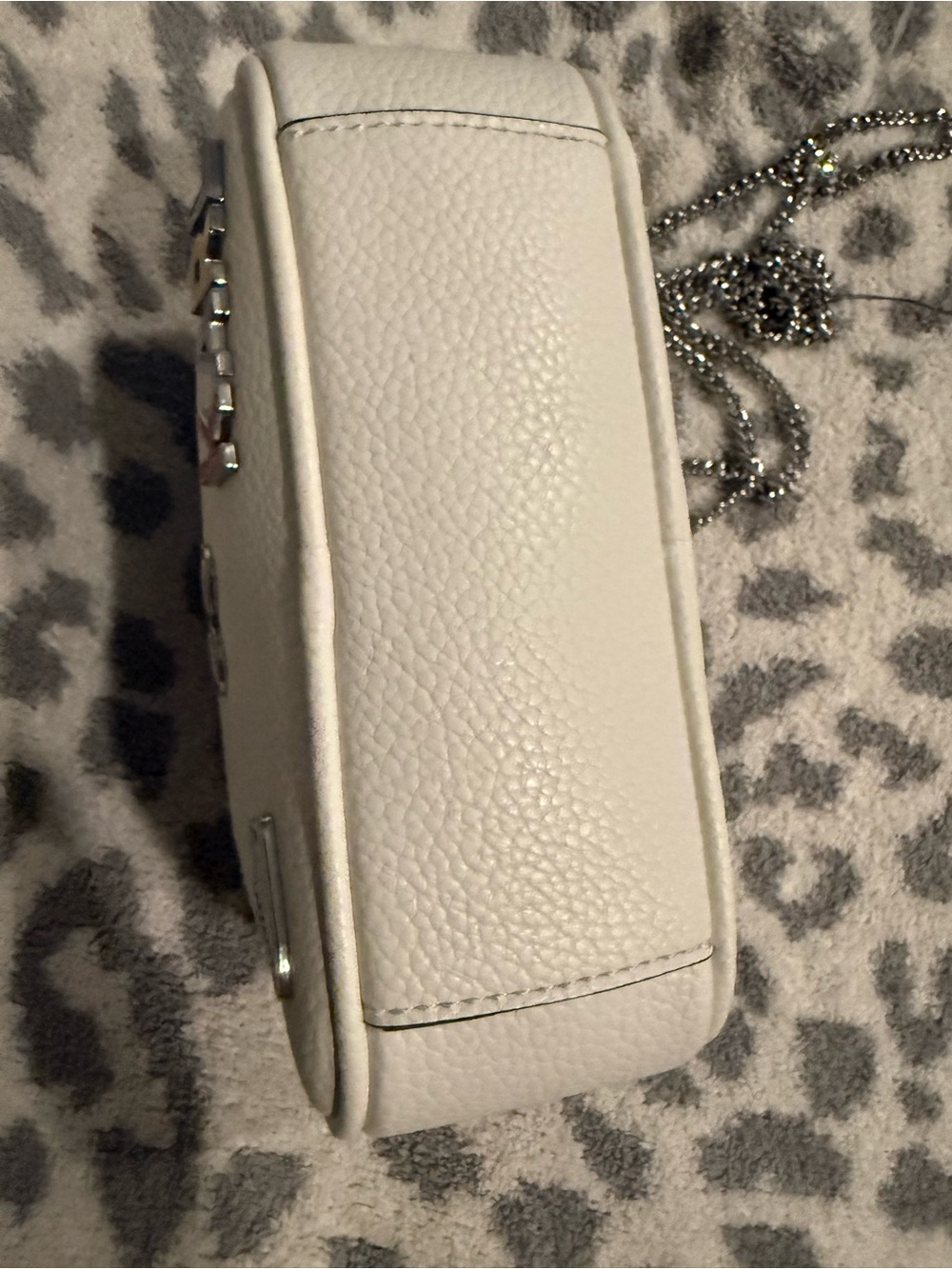 Karl Lagerfeld Faux Pebbled White Leather Embellished Shoulder Crossbody Bag NWT - Picture 11 of 11